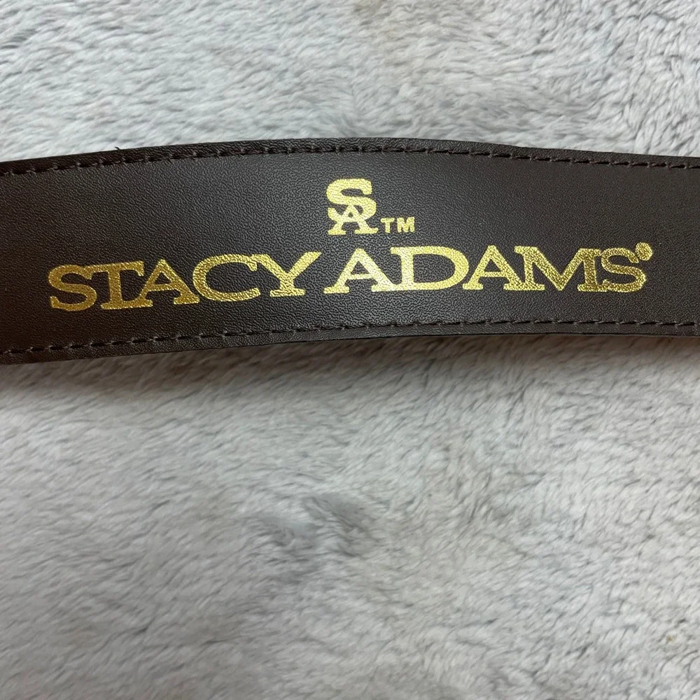 Stacy Adams Mens Croc-Embossed Belt Size 46 Brown Leather Dress Formal 6-027